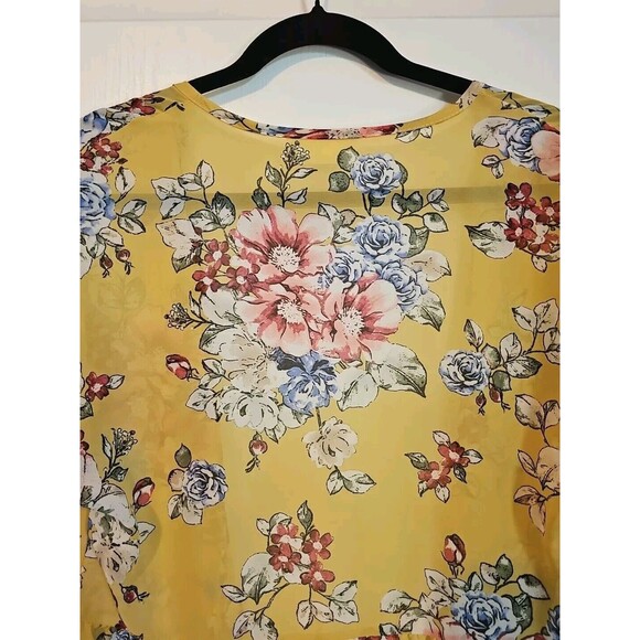 Lavender Field Sheer Floral Tie Front Duster Small Festival Beach Cottagecore - Picture 15 of 16